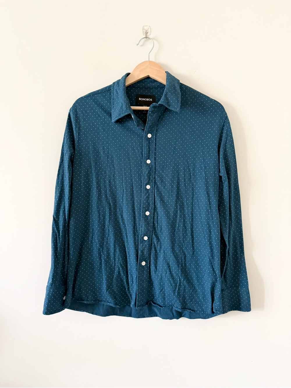 Bonobos Men's Slim Fit Dotted Button-Down Shirt Size M Short